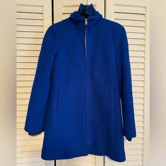 J Crew Italian wool Lodge Coat in vibrant blue. Great used condition. - Picture 2 of 9